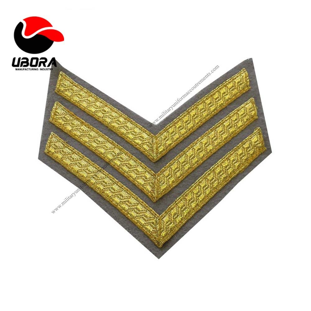 chevron custom braided Sergeant Chevron Brown Gold Mess Dress Military Shoulder Board Chevrons 